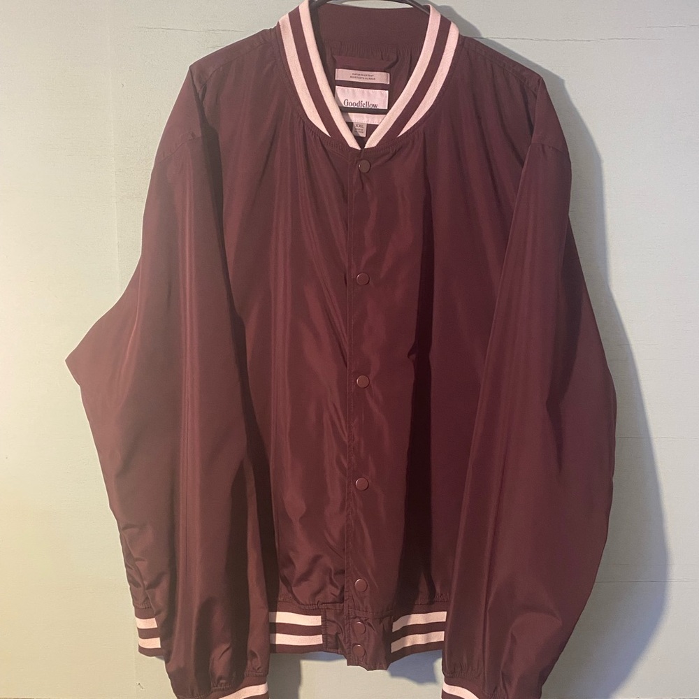 Goodfellow & Co Burgundy Jacket with White Stripes